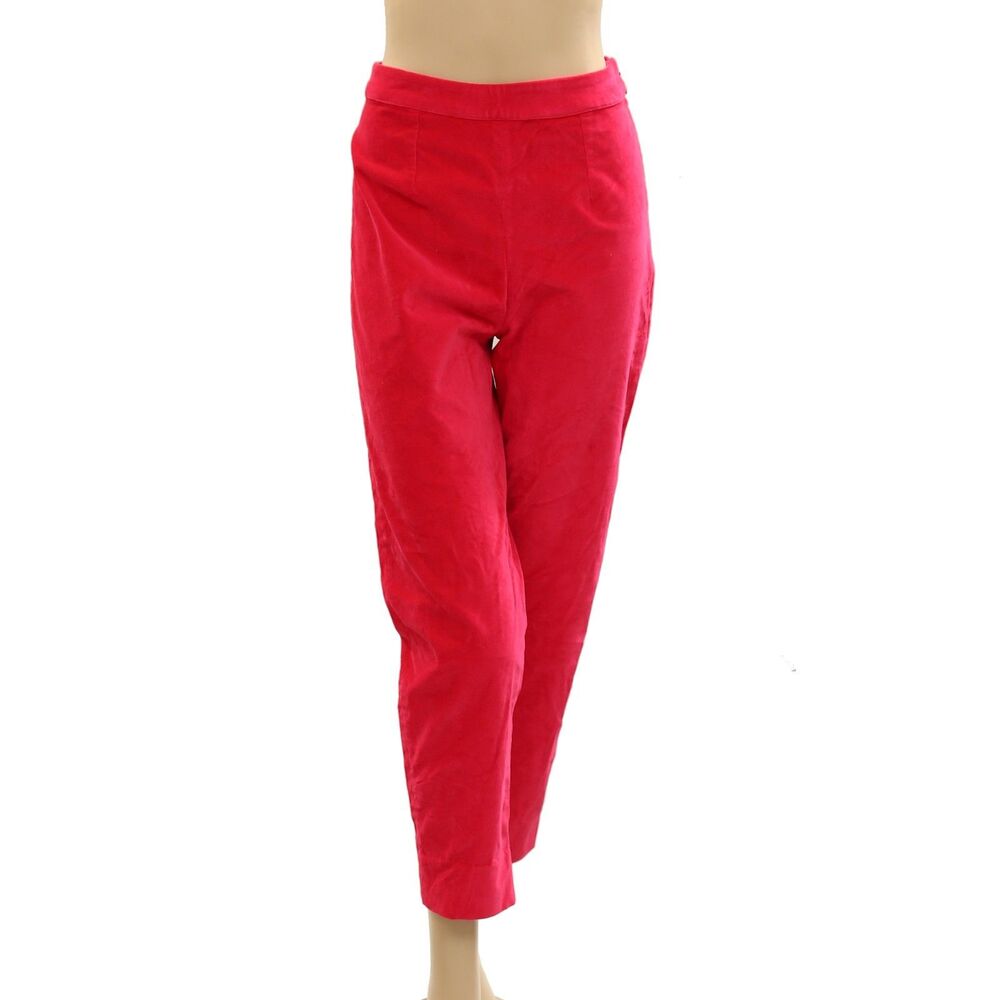 Frances Valentine Lucy Velvet Cigarette Pants High Rise Slim Leg M-8 New 285087